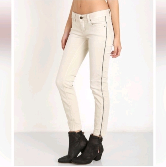 Free people levon bone side zipper low rise skinny jeans sz 26 - Picture 1 of 9